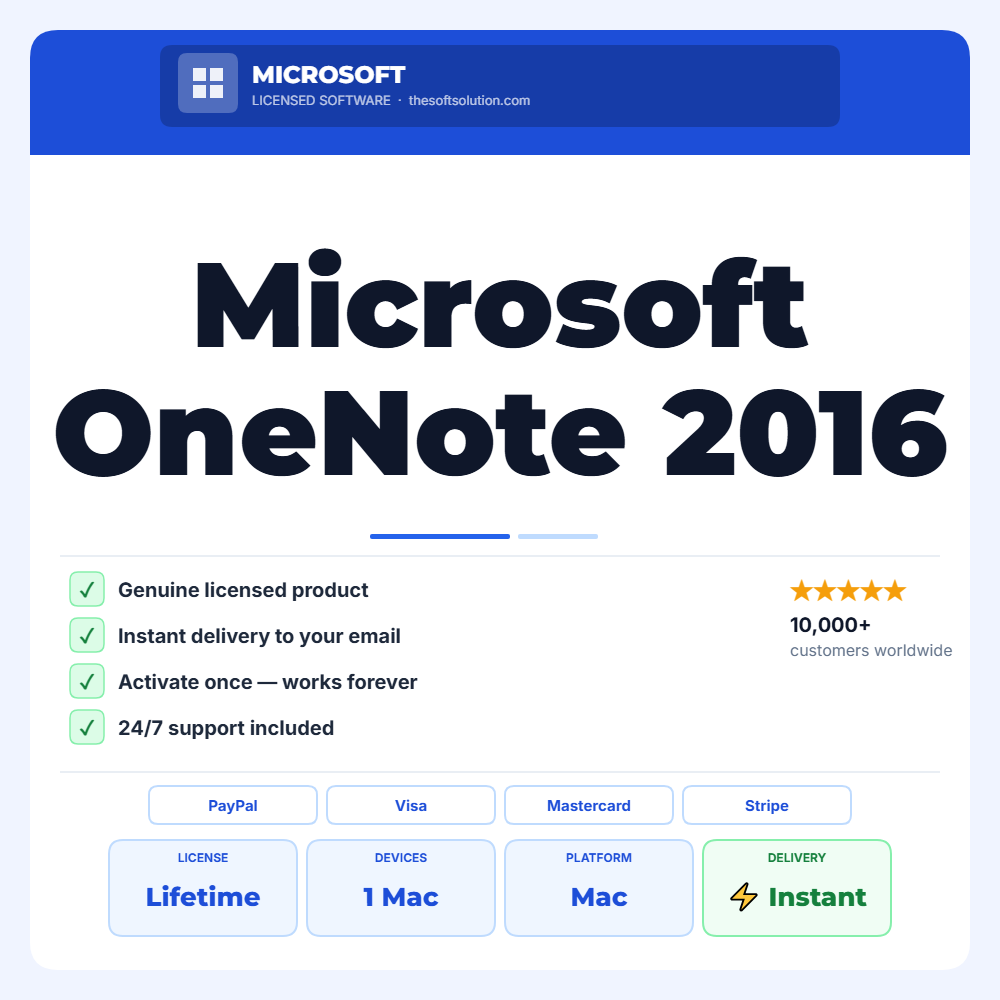 Buy Microsoft OneNote 2016 – Mac – Genuine License | The Soft Solution