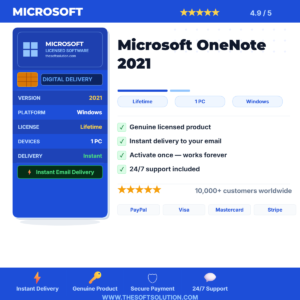 Buy Microsoft OneNote 2021 Windows – Genuine License Key – TheSoftSolution