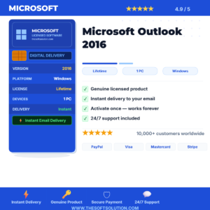 Buy Microsoft Outlook 2016 – Windows – Genuine License | The Soft Solution