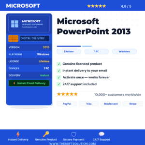 Buy Microsoft PowerPoint 2013 Windows – Genuine License Key – TheSoftSolution