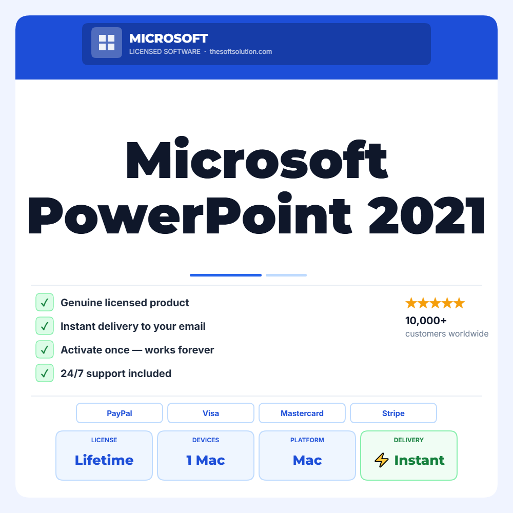Buy Microsoft PowerPoint 2021 Mac – Genuine License Key – TheSoftSolution