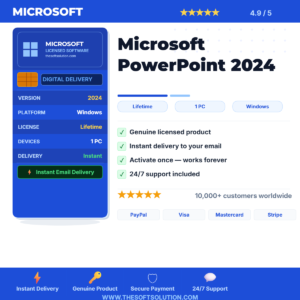 Buy Microsoft PowerPoint 2024 Windows – Genuine License Key – TheSoftSolution