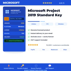 Buy Microsoft Project 2019 Standard – Genuine License Key – TheSoftSolution