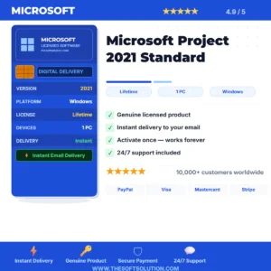 Buy Microsoft Project 2021 Standard – Genuine License Key – TheSoftSolution