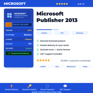 Buy Microsoft Publisher 2013 – Windows – Genuine License | The Soft Solution
