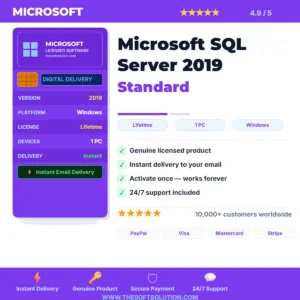 Buy Microsoft SQL Server 2019 Standard – Genuine License | The Soft Solution