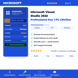 Buy Microsoft Visual Studio 2022 Professional Key 1 PC Lifetime – Genuine License | The Soft Solution