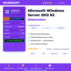 Buy Microsoft Windows Server 2012 R2 Datacenter – Genuine License | The Soft Solution