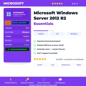 Buy Microsoft Windows Server 2012 R2 Essentials – Genuine License Key – TheSoftSolution