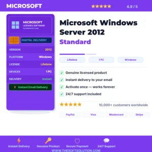 Buy Microsoft Windows Server 2012 Standard – Genuine License | The Soft Solution
