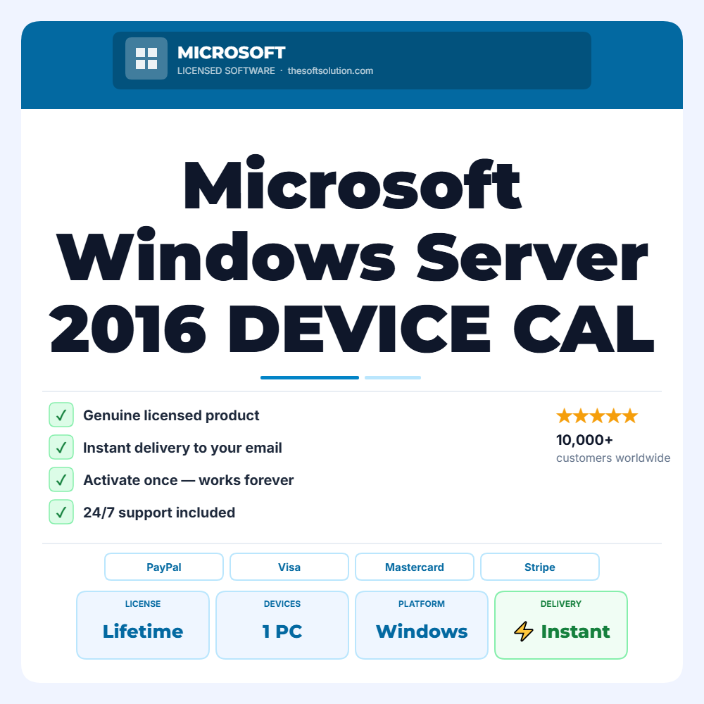 Buy Microsoft Windows Server 2016 DEVICE CAL – Genuine License | The Soft Solution