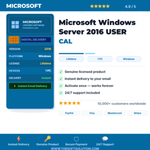 Buy Microsoft Windows Server 2016 USER CAL – Genuine License | The Soft Solution
