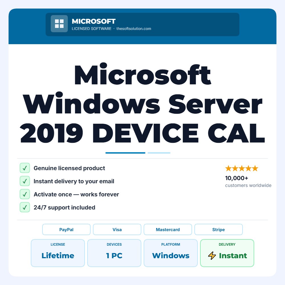 Buy Microsoft Windows Server 2019 DEVICE CAL – Genuine License | The Soft Solution