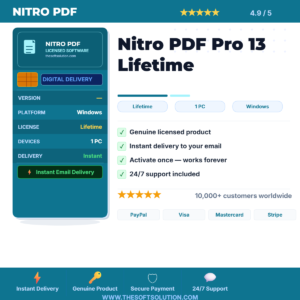 Buy Nitro PDF Pro 13 – Genuine License Key (Manual Activation) – TheSoftSolution