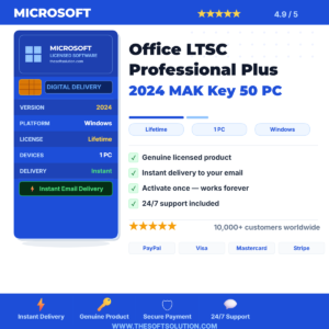 Buy Office LTSC Professional Plus 2024 MAK Key 50 PC – Genuine License | The Soft Solution