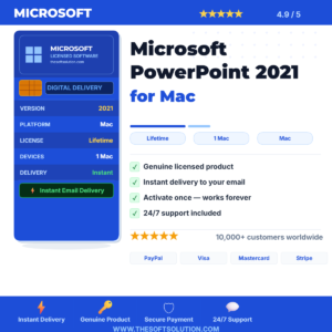 Buy Microsoft PowerPoint 2021 for Mac – Genuine License Key – TheSoftSolution