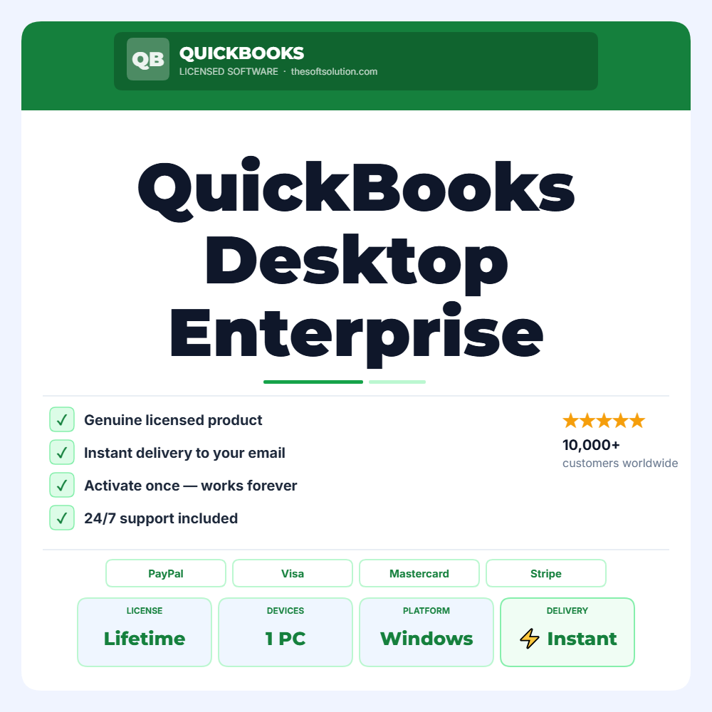 Buy QuickBooks Desktop Enterprise Solutions 2023 US for Windows – Genuine License | The Soft Solution