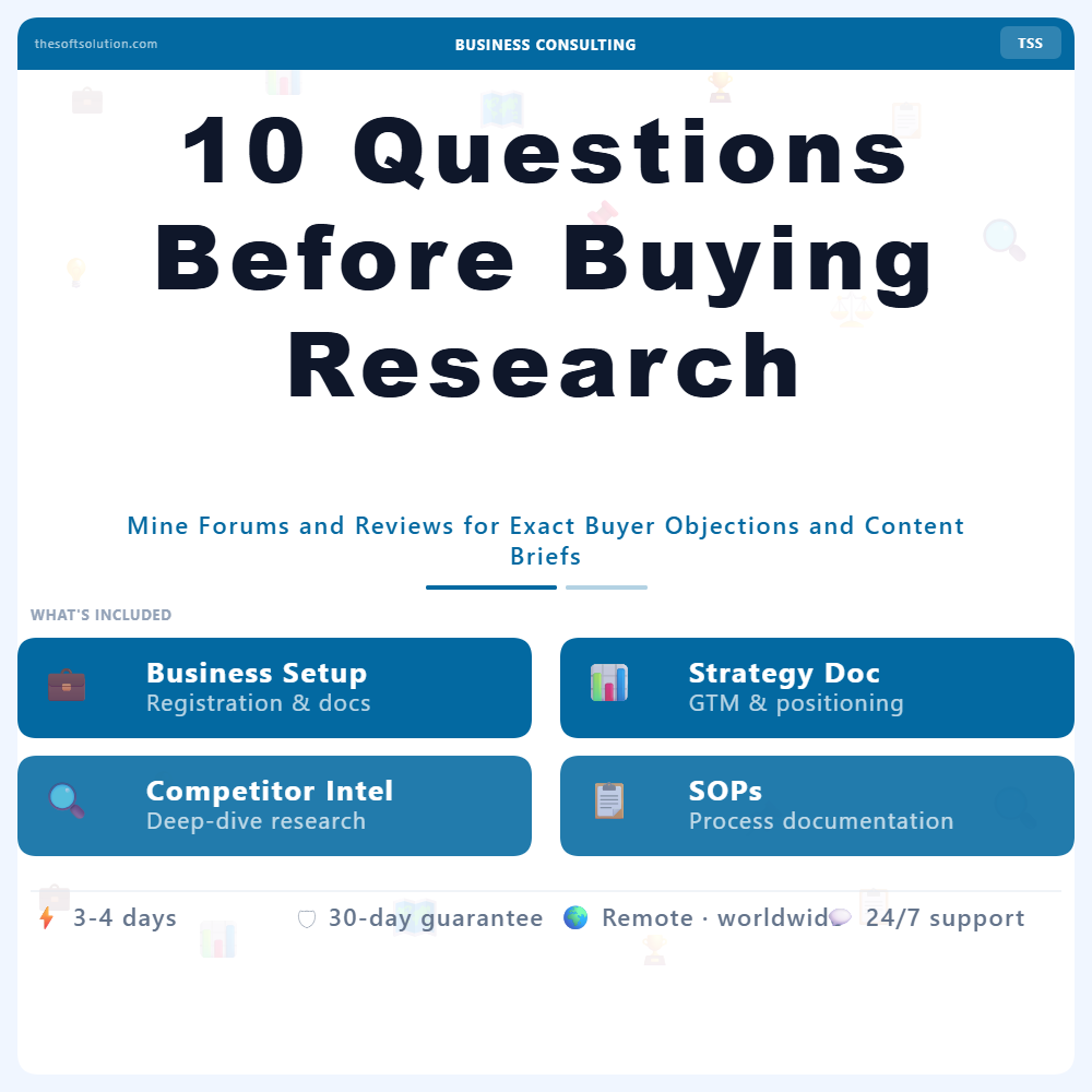 10 Questions Before Buying Research – Professional Digital Service | The Soft Solution