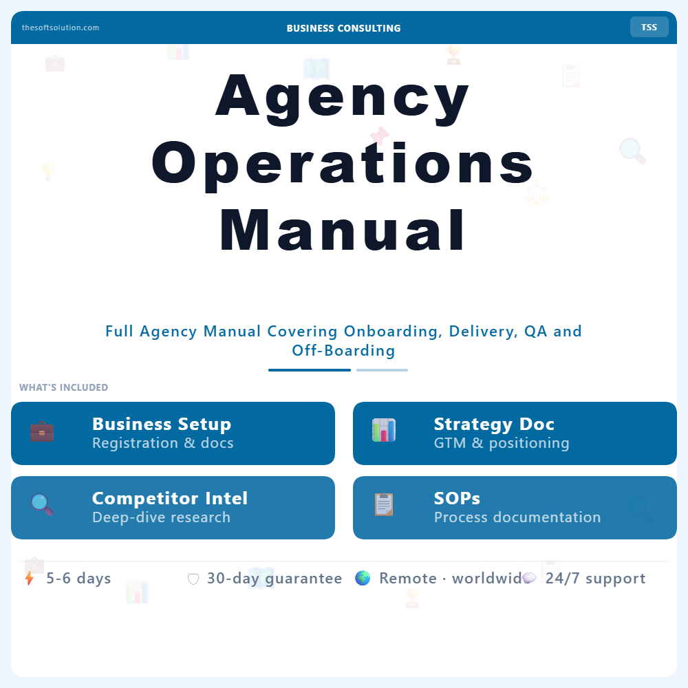 Agency Operations Manual – Professional Digital Service | The Soft Solution