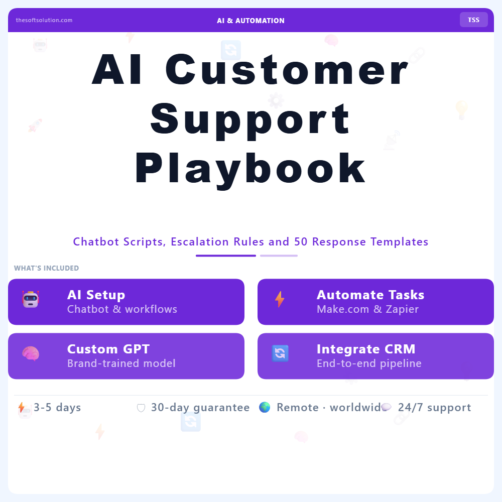 AI Customer Support Playbook – Professional Digital Service | The Soft Solution