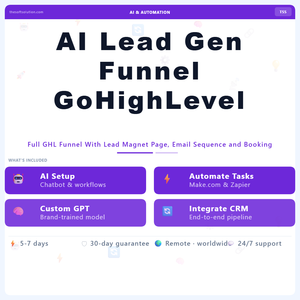AI Lead Gen Funnel GoHighLevel – Professional Digital Service | The Soft Solution