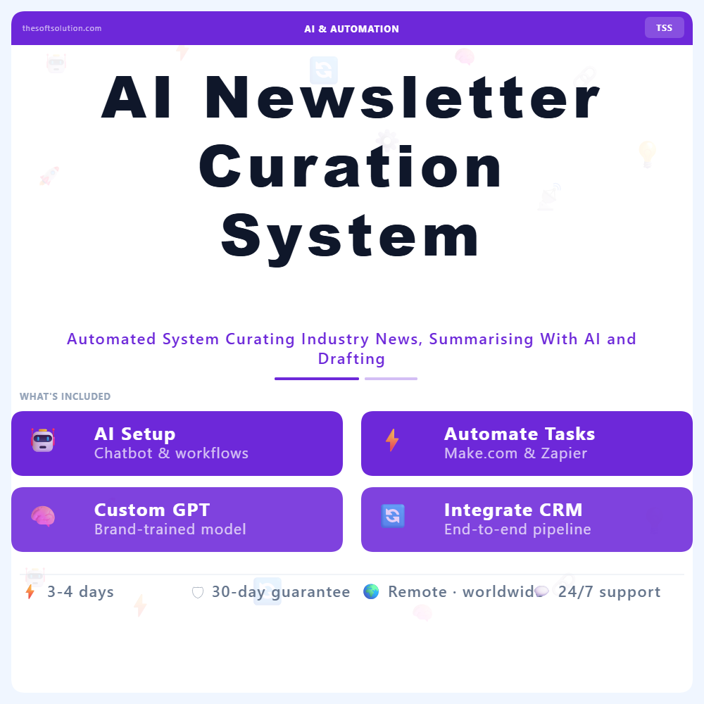AI Newsletter Curation System – Professional Digital Service | The Soft Solution