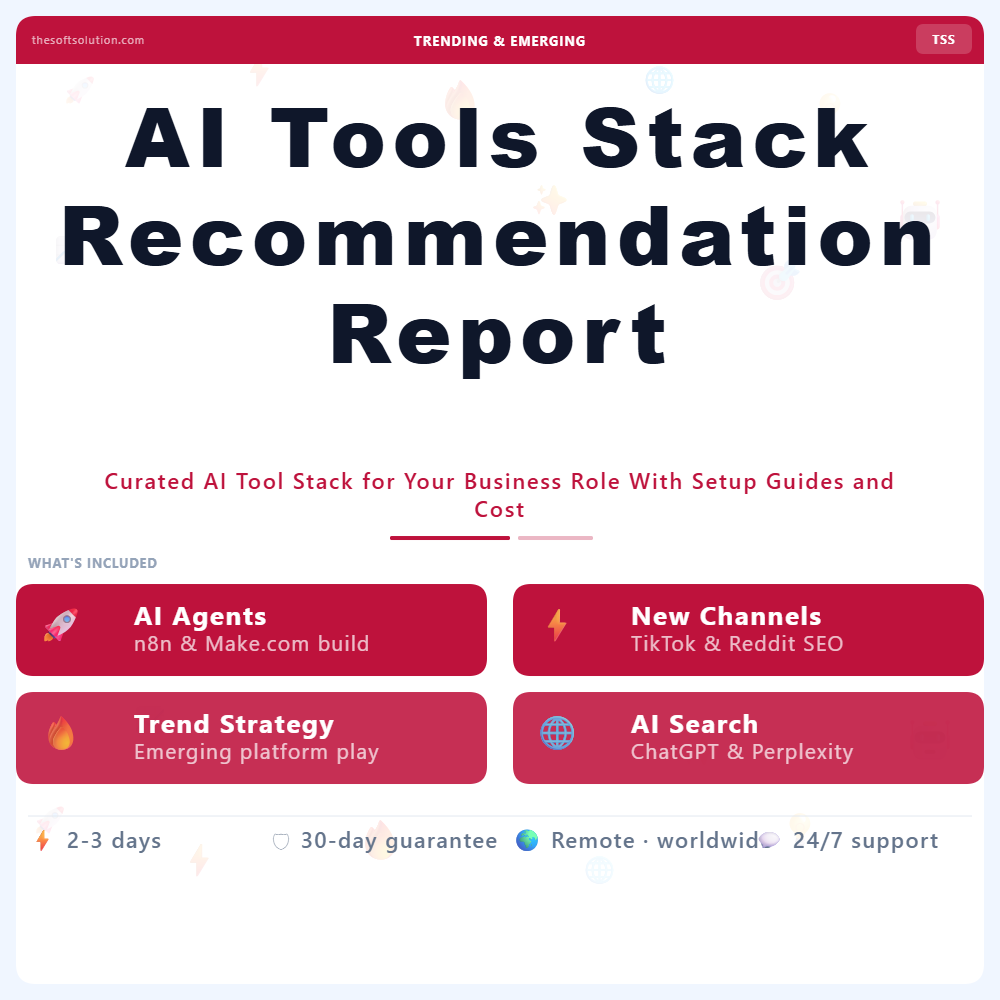 AI Tools Stack Recommendation Report – Professional Digital Service | The Soft Solution