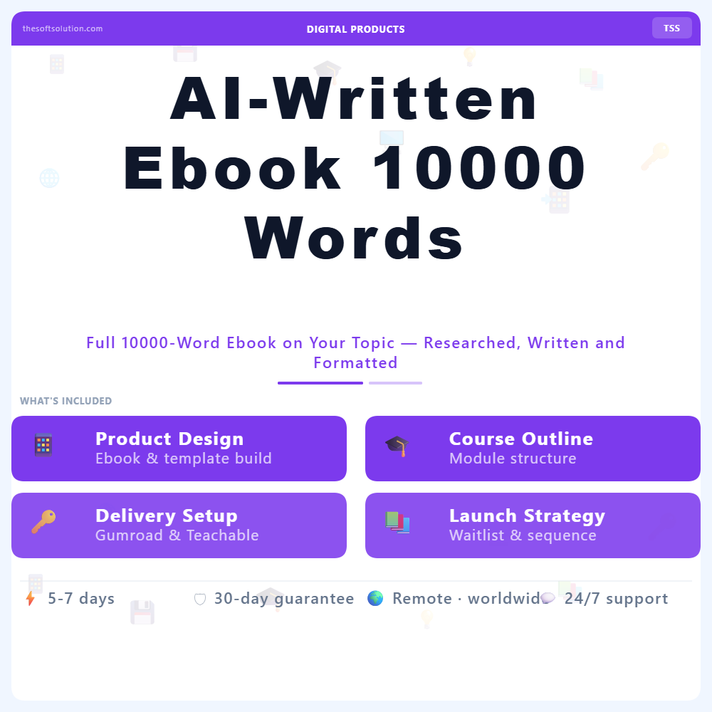 AI-Written Ebook 10000 Words – Professional Digital Service | The Soft Solution