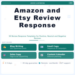 Amazon and Etsy Review Response Templates – Professional Digital Service | The Soft Solution