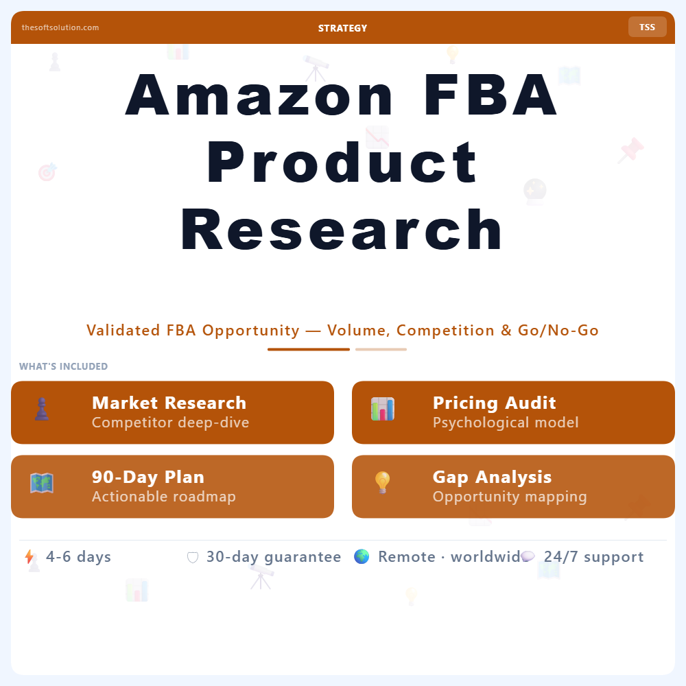 AMAZON FBA PRODUCT RESEARCH REPORT 1 AMAZON FBA PRODUCT RESEARCH REPORT – PROFESSIONAL DIGITAL SERVICE | THE SOFT SOLUTION