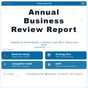 Annual Business Review Report Template – Professional Digital Service | The Soft Solution