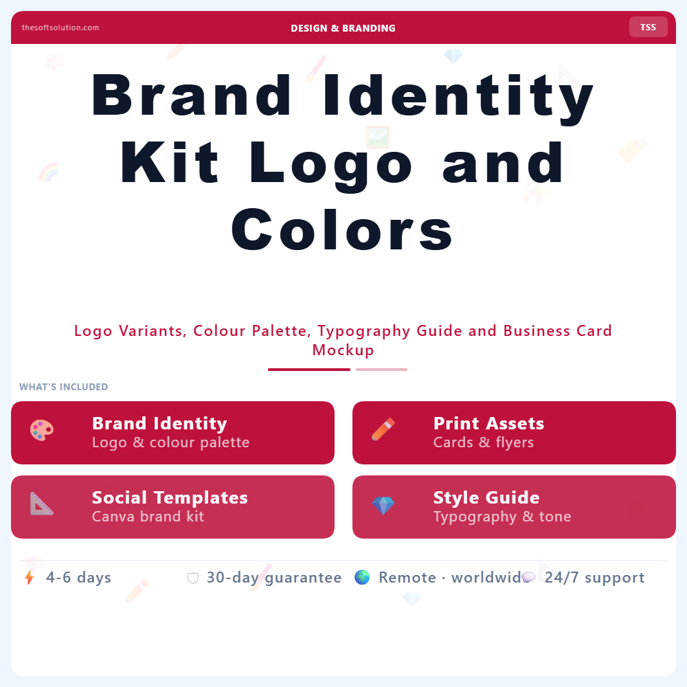 Brand Identity Kit Logo and Colors – Professional Digital Service | The Soft Solution