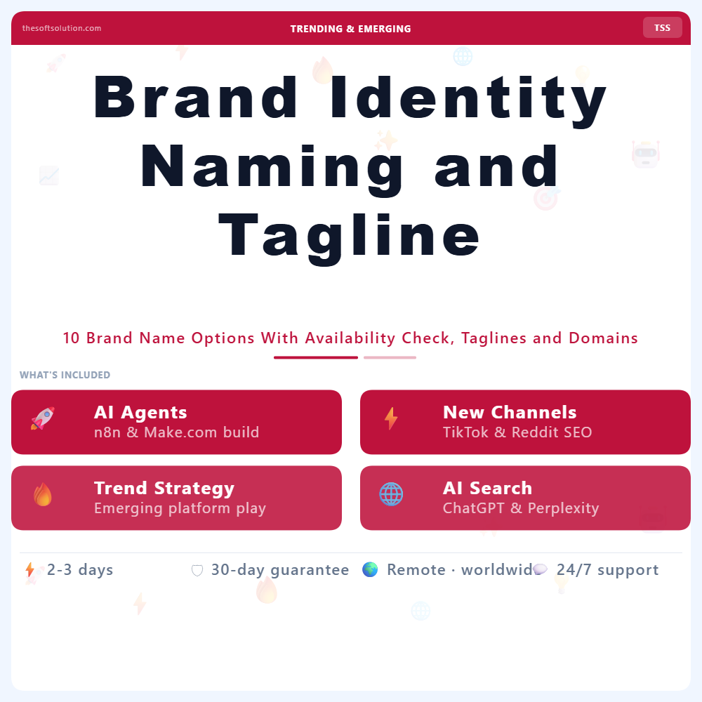 Brand Identity Naming and Tagline – Professional Digital Service | The Soft Solution