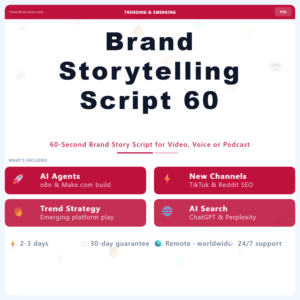 Brand Storytelling Script 60 Seconds – Professional Digital Service | The Soft Solution
