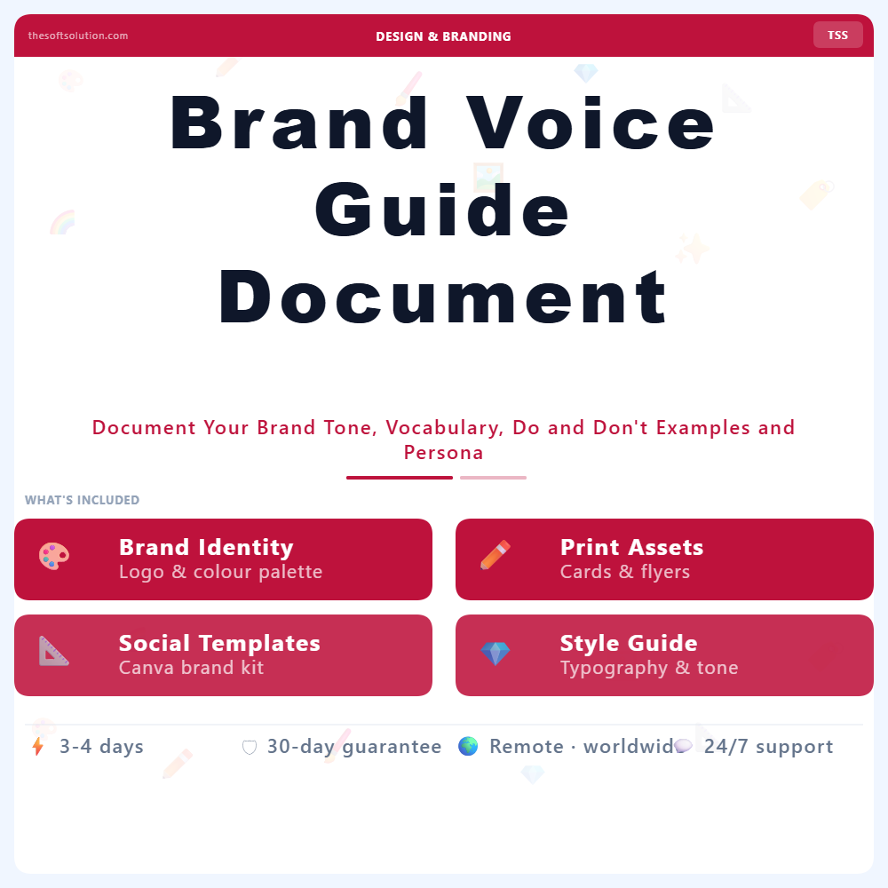 Brand Voice Guide Document – Professional Digital Service | The Soft Solution