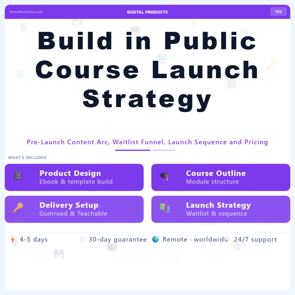 Build in Public Course Launch Strategy – Professional Digital Service | The Soft Solution