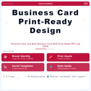 Business Card Print-Ready Design – Professional Digital Service | The Soft Solution
