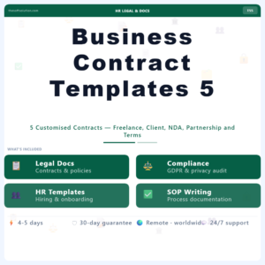 Business Contract Templates 5 Types – Professional Digital Service | The Soft Solution