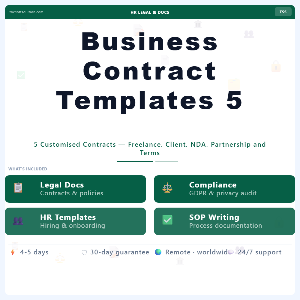 Business Contract Templates 5 Types – Professional Digital Service | The Soft Solution