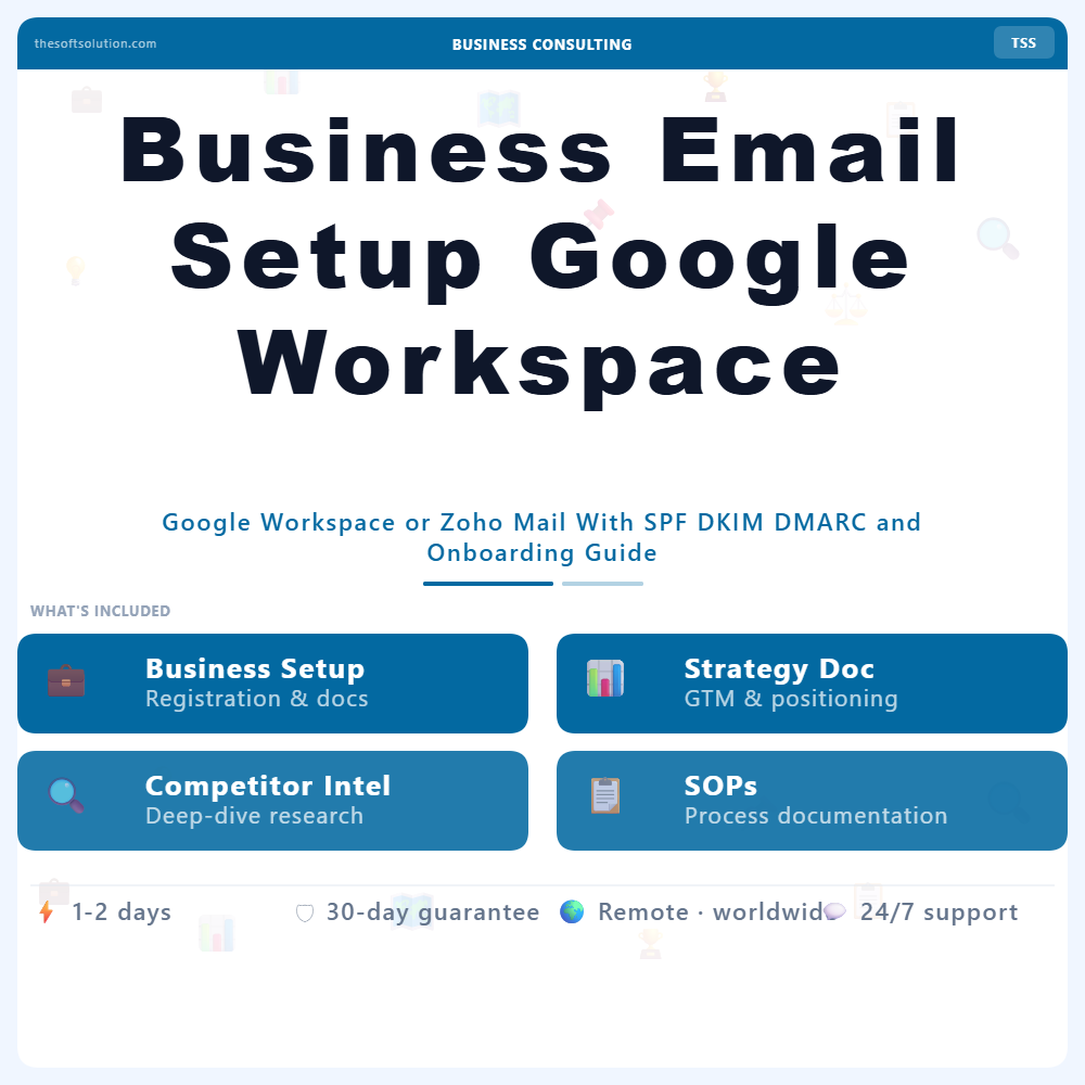 Business Email Setup Google Workspace – Professional Digital Service | The Soft Solution