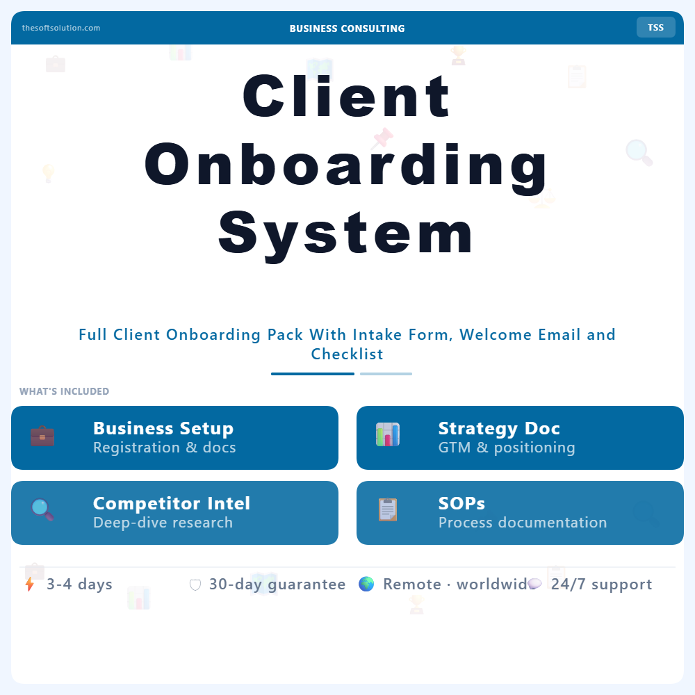 Client Onboarding System – Professional Digital Service | The Soft Solution