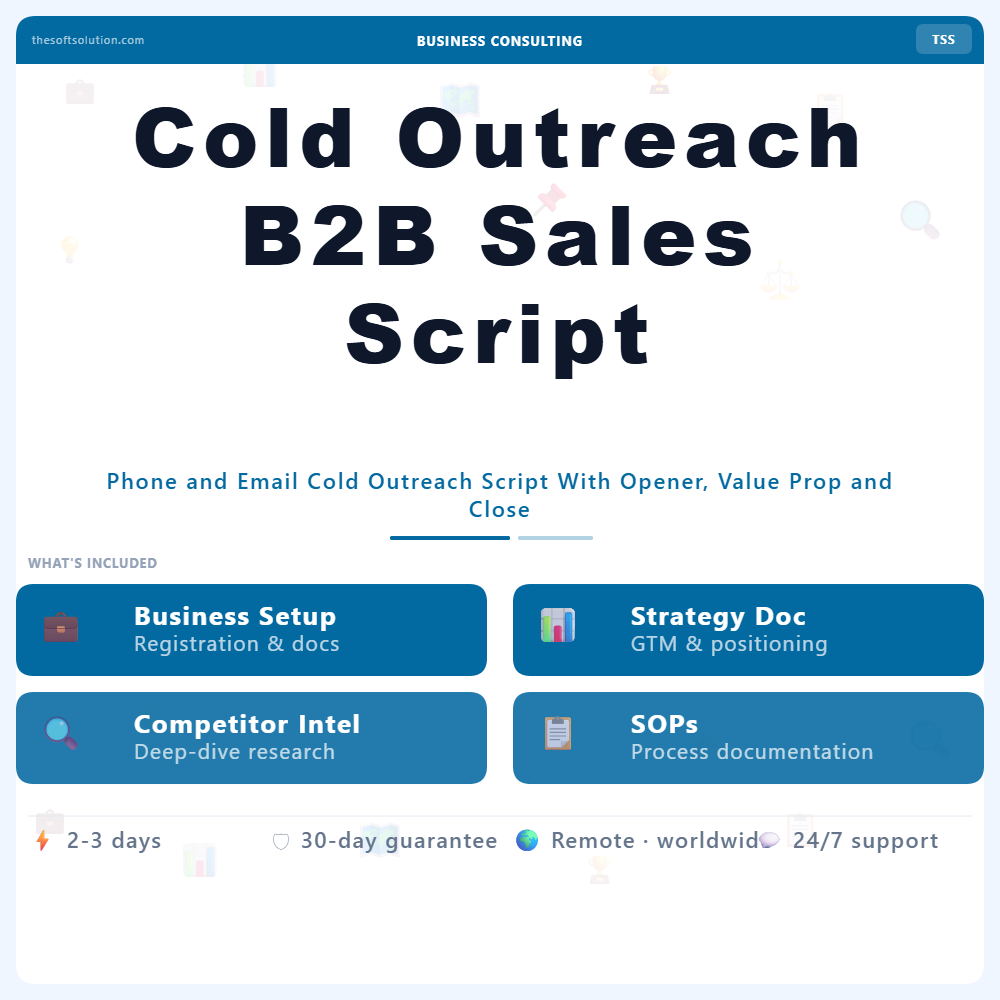 Cold Outreach B2B Sales Script – Professional Digital Service | The Soft Solution
