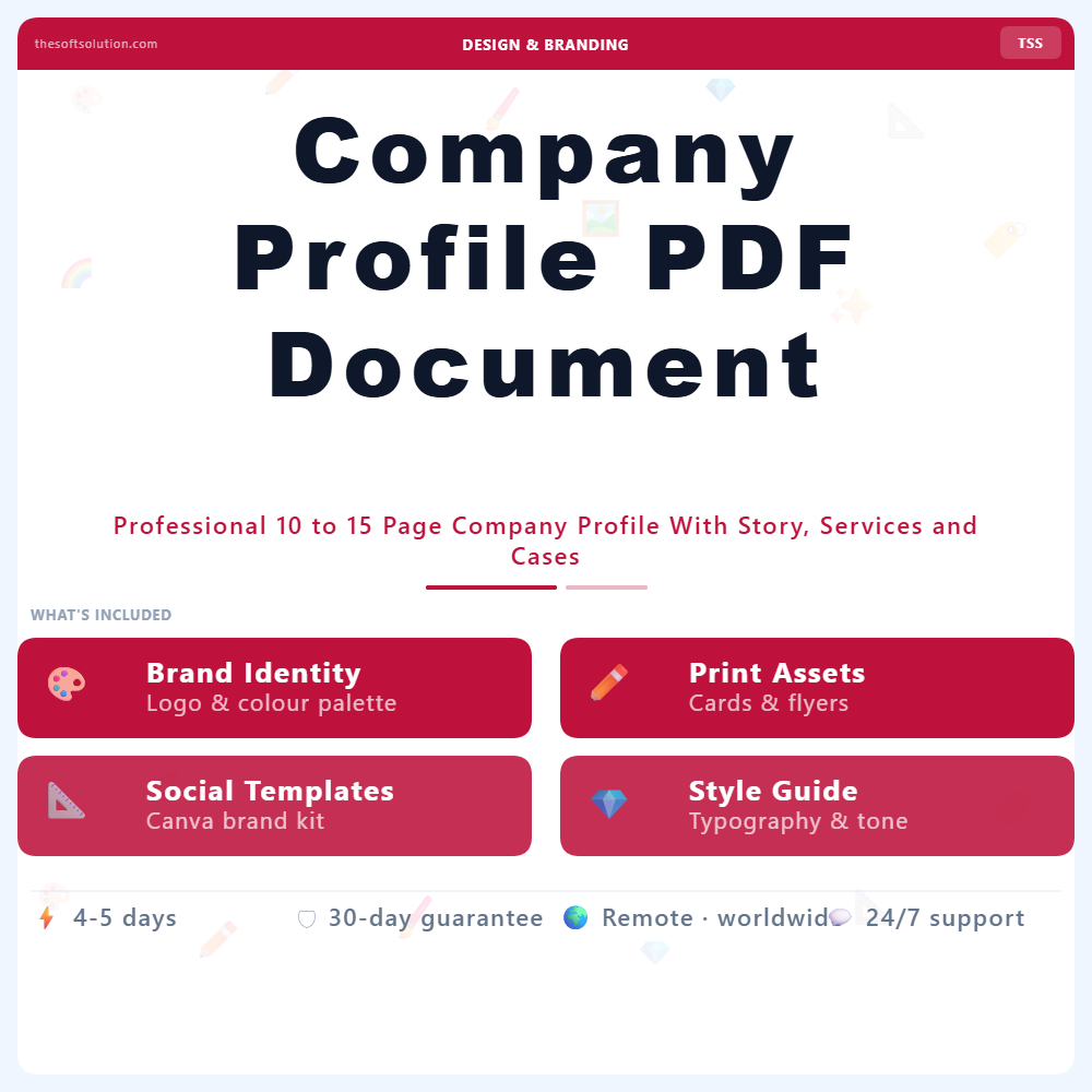 Company Profile PDF Document – Professional Digital Service | The Soft Solution