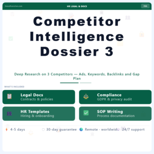 Competitor Intelligence Dossier 3 Rivals – Professional Digital Service | The Soft Solution