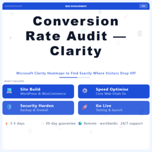 Conversion Rate Audit — Clarity Heatmaps – Professional Digital Service | The Soft Solution