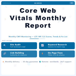 Core Web Vitals Monthly Report – Professional Digital Service | The Soft Solution