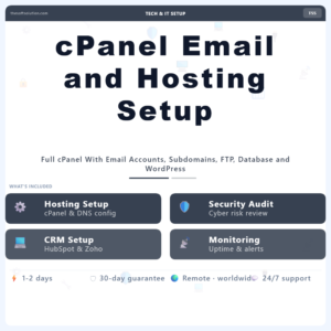 cPanel Email and Hosting Setup – Professional Digital Service | The Soft Solution