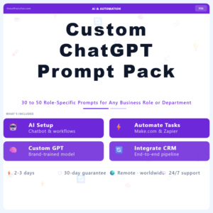 Custom ChatGPT Prompt Pack for Role – Professional Digital Service | The Soft Solution