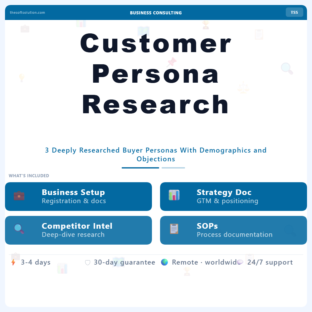 Customer Persona Research Report – Professional Digital Service | The Soft Solution