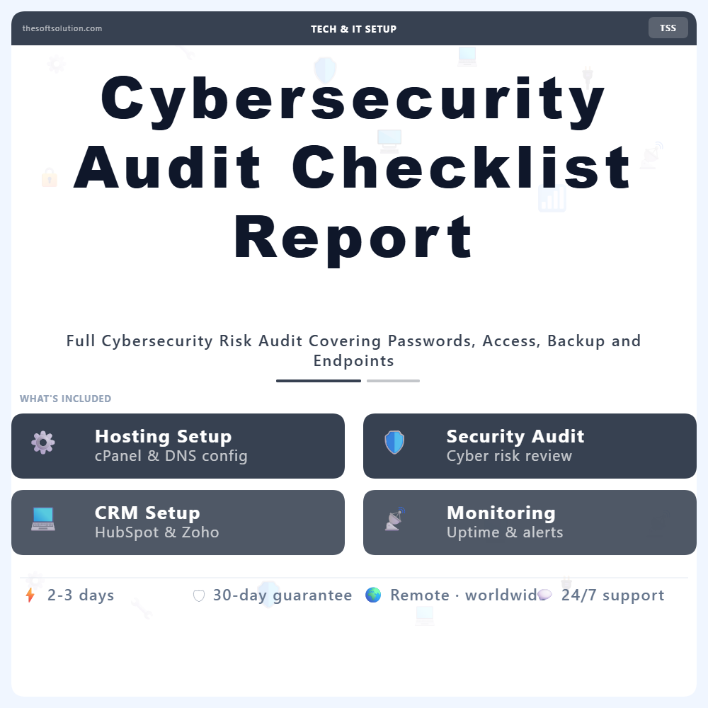 Cybersecurity Audit Checklist Report – Professional Digital Service | The Soft Solution